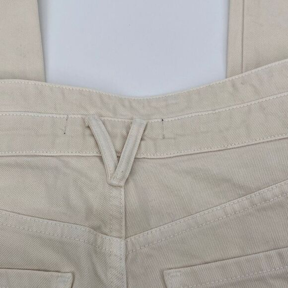 Veronica Beard Jean Blake Straight Notch Ankle Jeans Structured Ecru Cream 30 - Picture 12 of 16